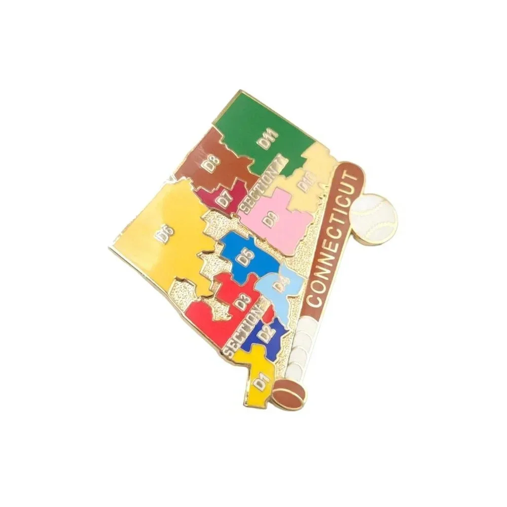 Multi-Color Enamel Connecticut Little League Baseball Lapel Pin Vintage